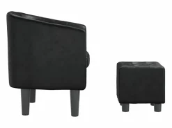 Outlet Sillón con taburete cuero sintético Sillón Estilo Cabriolet
