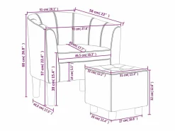 vidaxl Sillón con taburete cuero sintético marrón