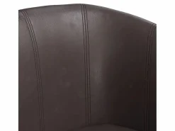 vidaxl Sillón con taburete cuero sintético marrón