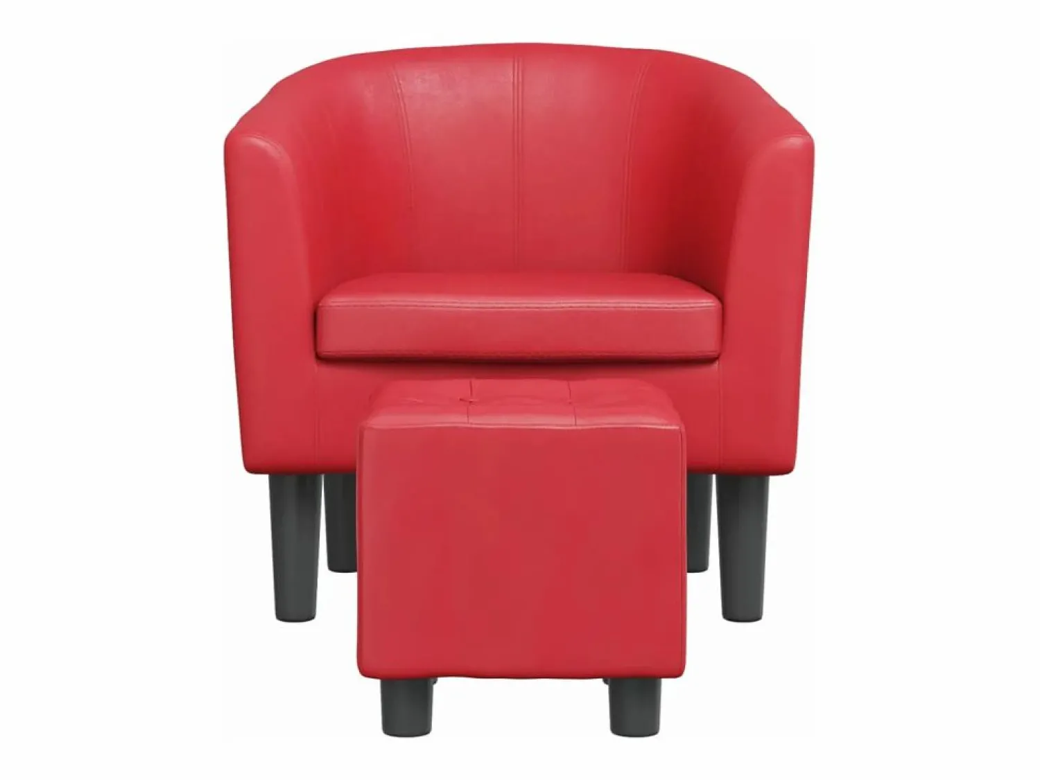 Online Clicnbuy Sillón con taburete cuero sintético Rojo