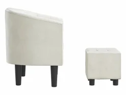 vidaxl Sillón con taburete cuero sintético