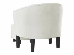 vidaxl Sillón con taburete cuero sintético