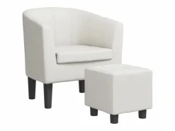 Clicnbuy Sillón con taburete cuero sintético