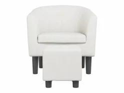 Clicnbuy Sillón con taburete cuero sintético