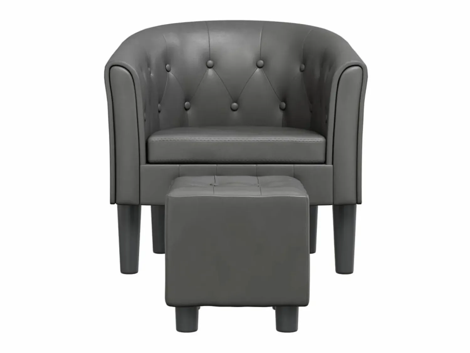 Sillón con taburete cuero sintético ES46698