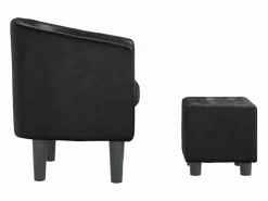 Clicnbuy Sillón con taburete cuero sintético