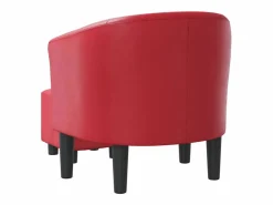 Online Sillón con taburete cuero sintético Sillón Estilo Cabriolet