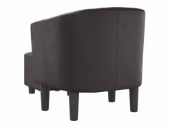 Clicnbuy Sillón con taburete cuero sintético marrón