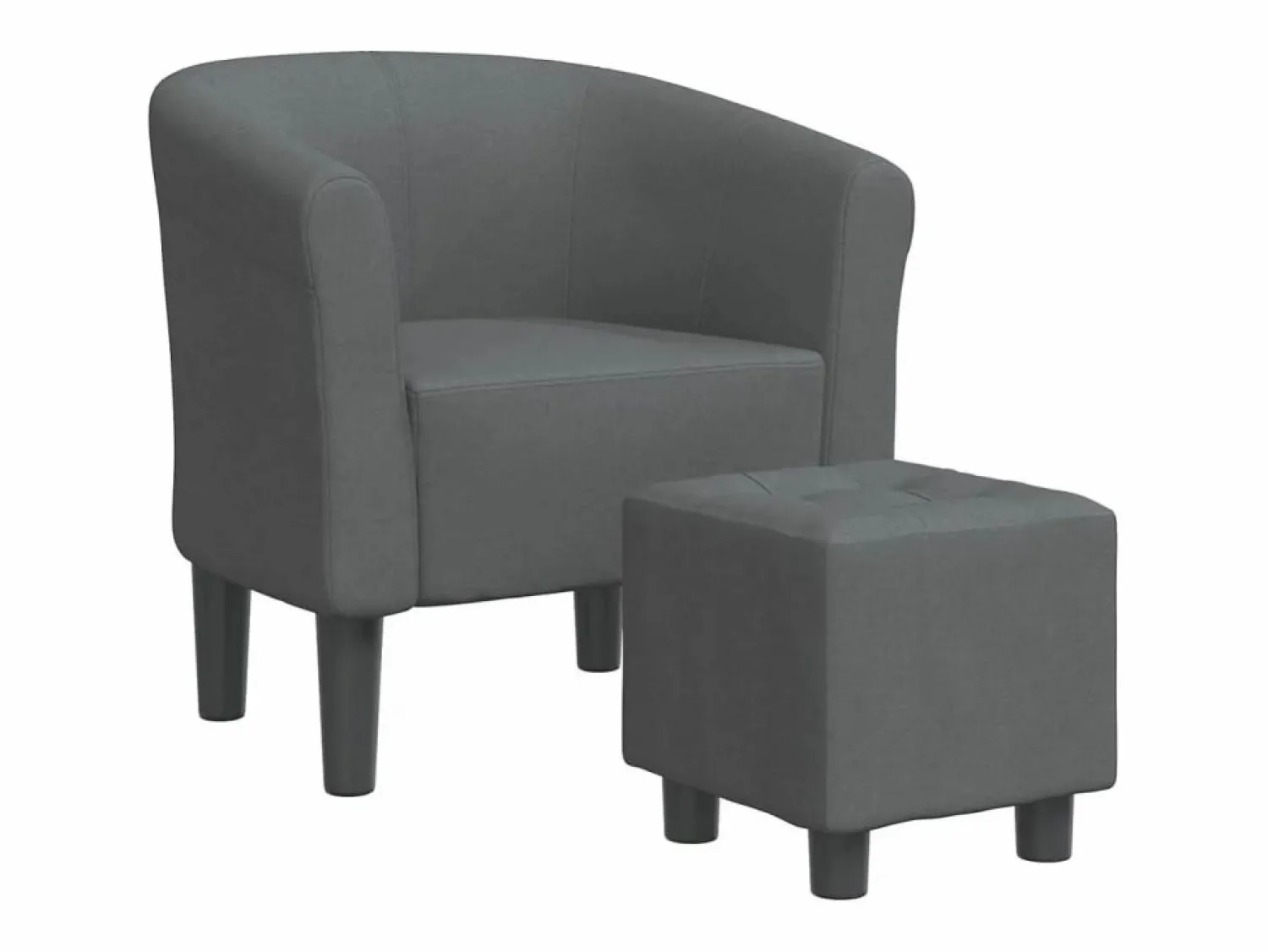 Clicnbuy Sillón con taburete tela oscuro