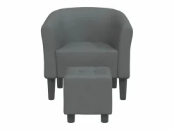 Clicnbuy Sillón con taburete tela oscuro