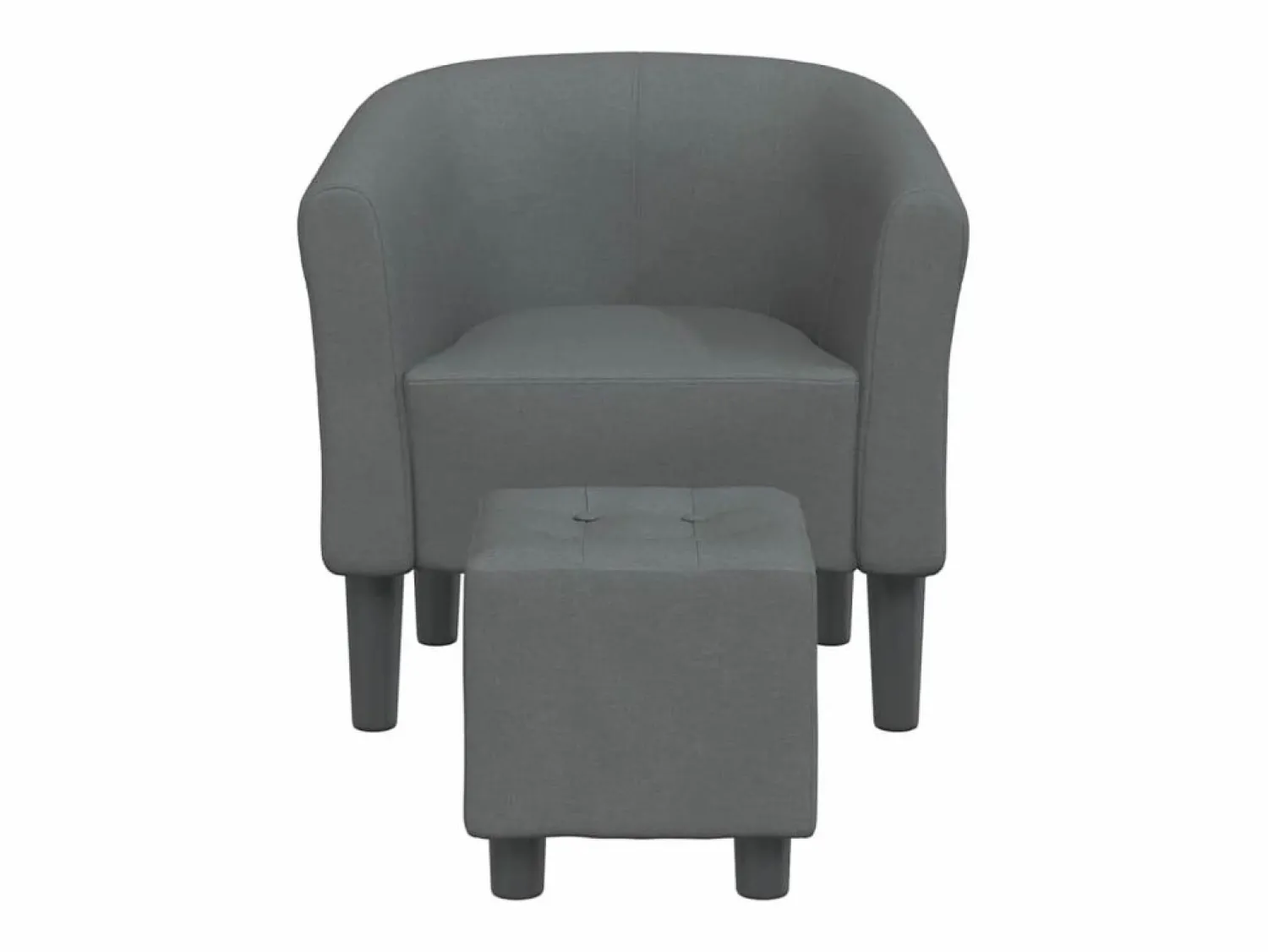 Clicnbuy Sillón con taburete tela oscuro