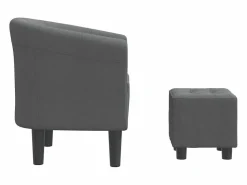 Clicnbuy Sillón con taburete tela oscuro
