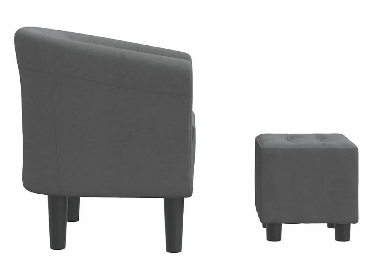 Clicnbuy Sillón con taburete tela oscuro