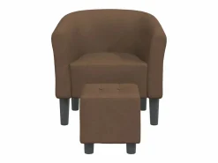 Clicnbuy Sillón con taburete tela marrón