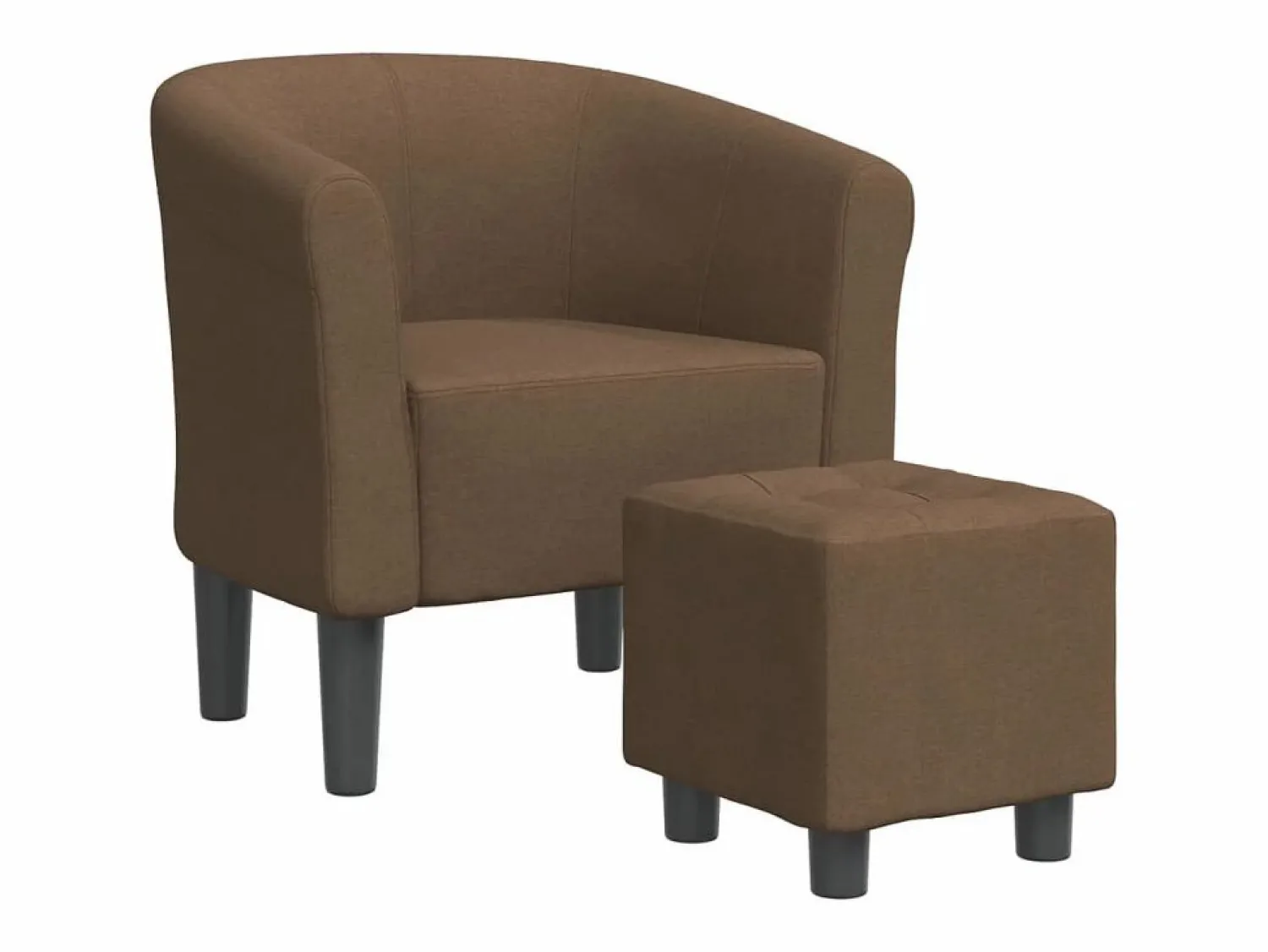 Best Sillón con taburete tela marrón Sillón Estilo Cabriolet