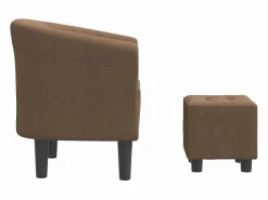 Best Sillón con taburete tela marrón Sillón Estilo Cabriolet
