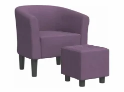 Clicnbuy Sillón con taburete tela morado