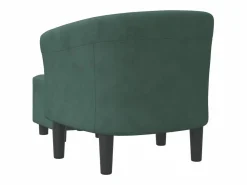 vidaxl Sillón con taburete terciopelo oscuro Verde