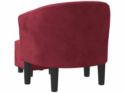 Online Sillón con taburete terciopelo tinto ES15486 Rojo