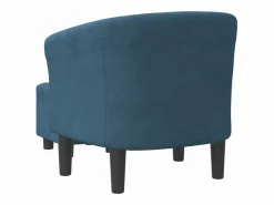 Clicnbuy Sillón con taburete terciopelo oscuro Azul