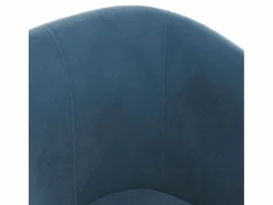 Clicnbuy Sillón con taburete terciopelo oscuro Azul