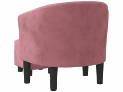 New Sillón con taburete terciopelo ES350159 Sillón Estilo Cabriolet