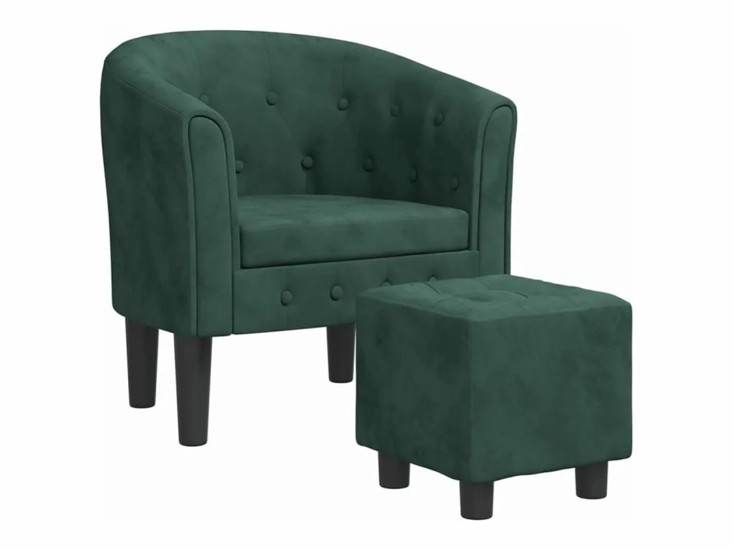 Clicnbuy Sillón con taburete terciopelo oscuro
