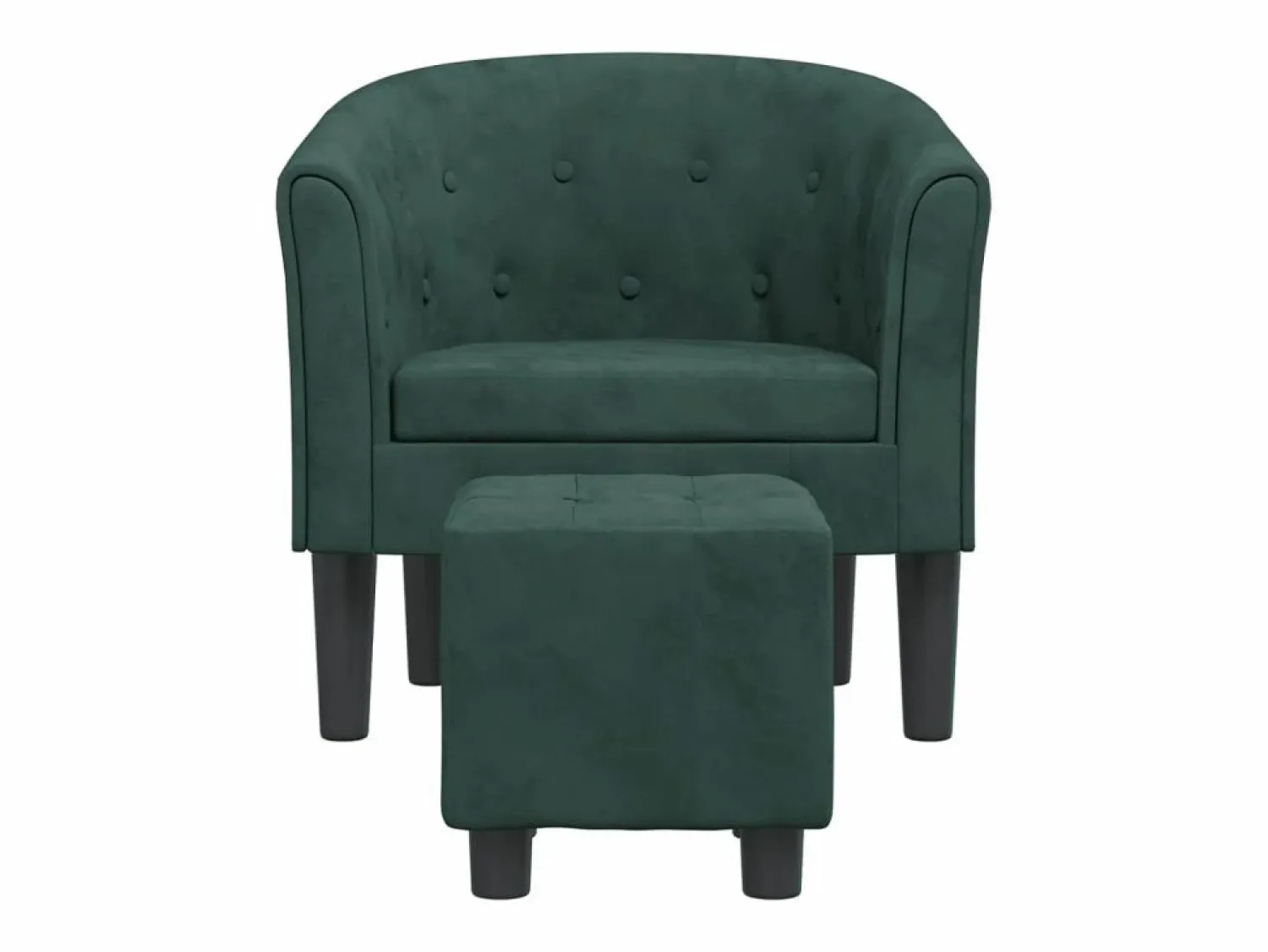 Clicnbuy Sillón con taburete terciopelo oscuro