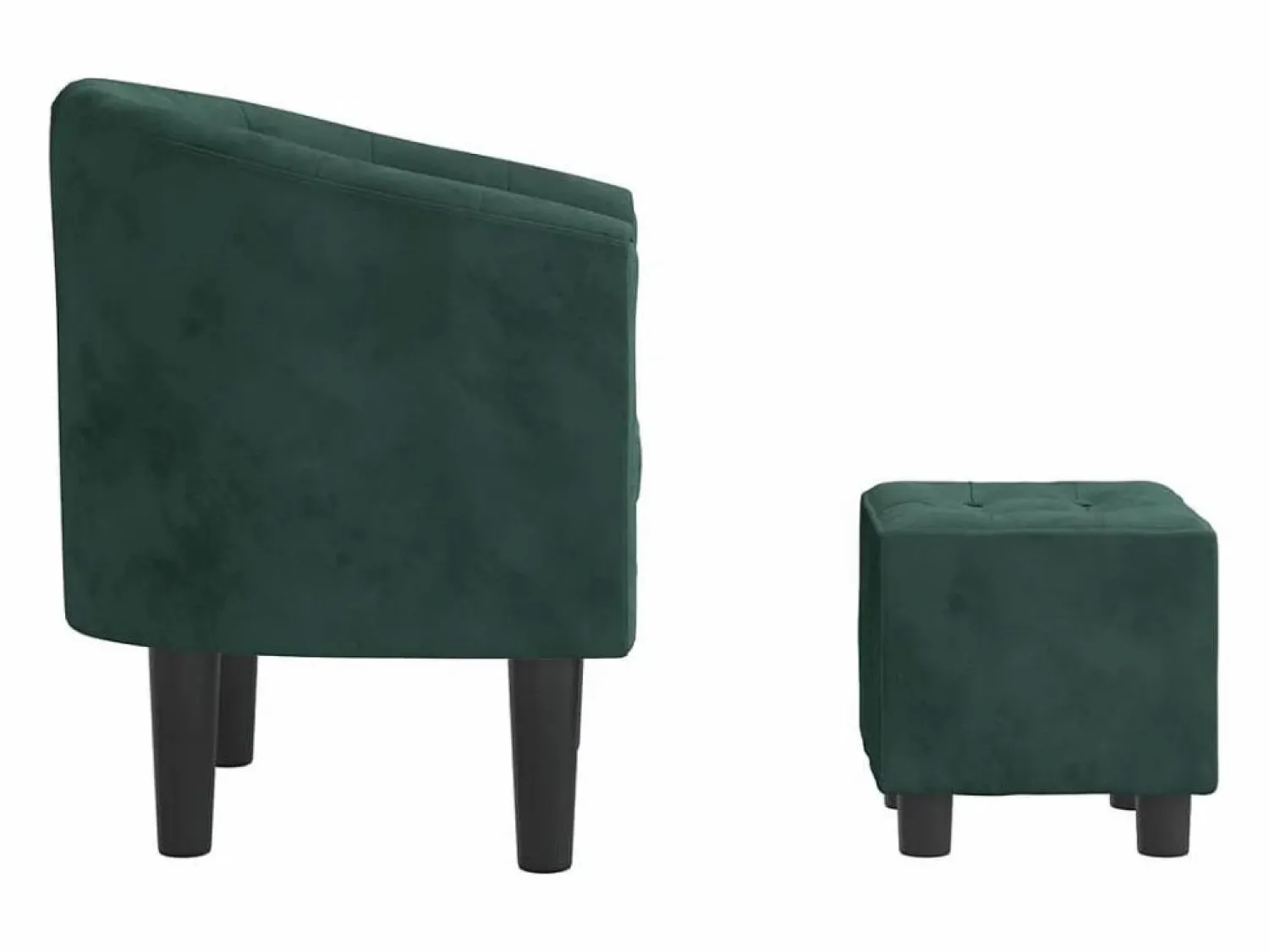 Clicnbuy Sillón con taburete terciopelo oscuro