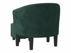 Clearance Sillón con taburete terciopelo oscuro Sillón Estilo Cabriolet