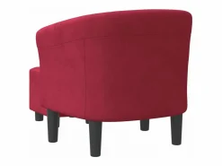 Online Sillón con taburete terciopelo tinto Sillón Estilo Cabriolet