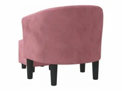 Outlet Clicnbuy Sillón con taburete terciopelo Rosa