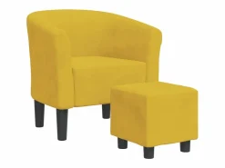 Online Clicnbuy Sillón con taburete terciopelo Amarillo