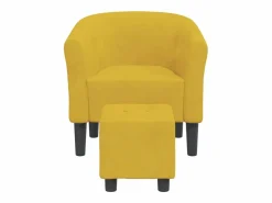 Online Clicnbuy Sillón con taburete terciopelo Amarillo