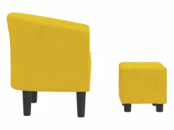 Online Clicnbuy Sillón con taburete terciopelo Amarillo