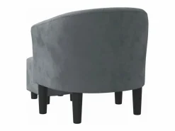 Online vidaxl Sillón con taburete terciopelo gris oscuro Gris antracita