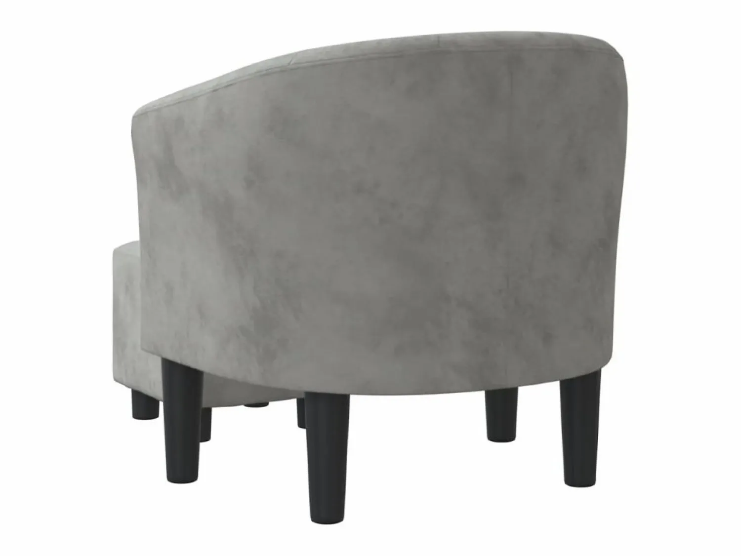 vidaxl Sillón con taburete terciopelo claro
