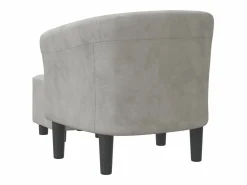 Clicnbuy Sillón con taburete terciopelo claro Gris