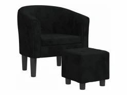 Clicnbuy Sillón con taburete terciopelo