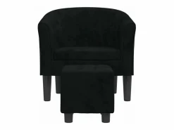 Clicnbuy Sillón con taburete terciopelo