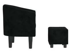 Clicnbuy Sillón con taburete terciopelo