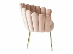 AHD Sillón concha butaca diseño moderno terciopelo patas doradas Calicis -