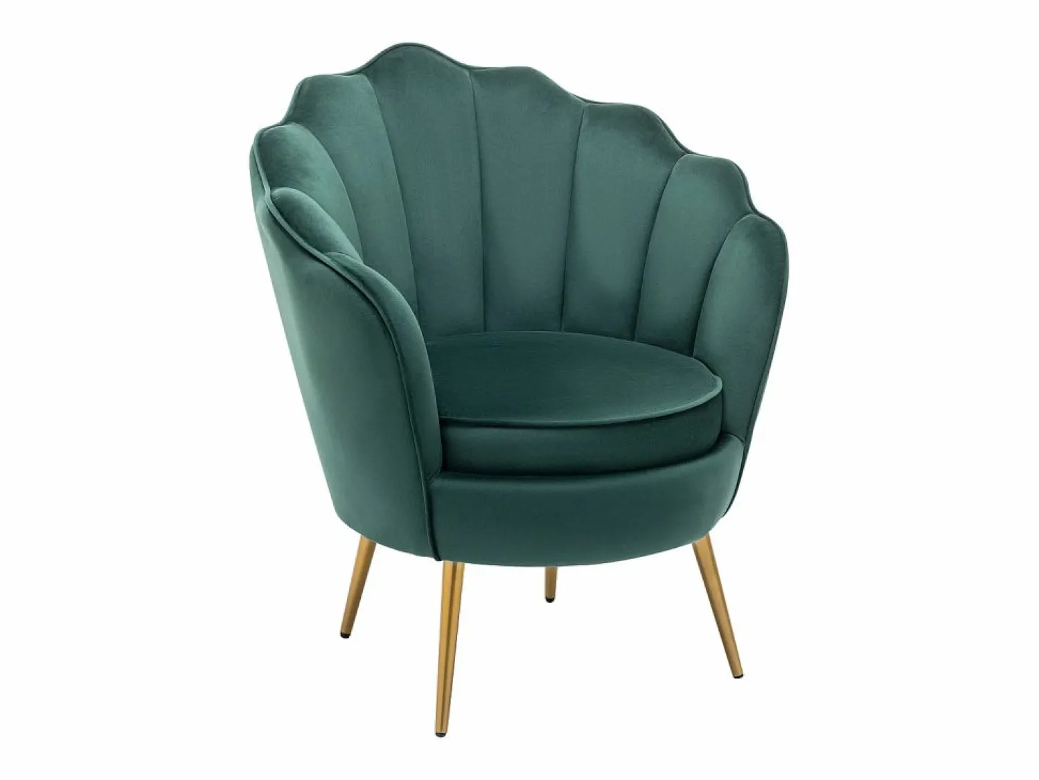 Hot Sillón concha de terciopelo color con patas de metal LALEA Sillón