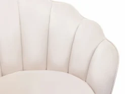 Sale Vente-unique Sillón concha de terciopelo color con patas de metal LALEA Beige