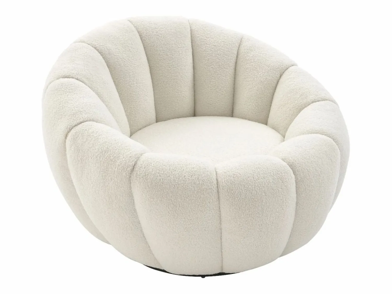 New Vente-unique Sillón concha giratorio en tela bouclé color COSSATO Blanco