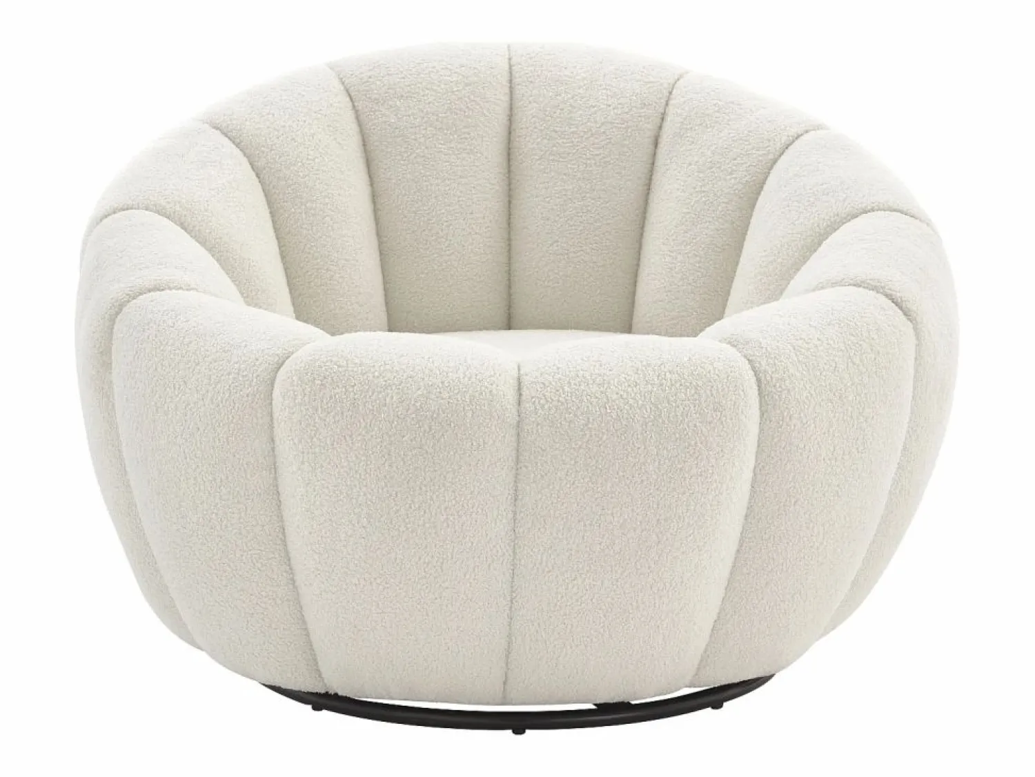 New Vente-unique Sillón concha giratorio en tela bouclé color COSSATO Blanco