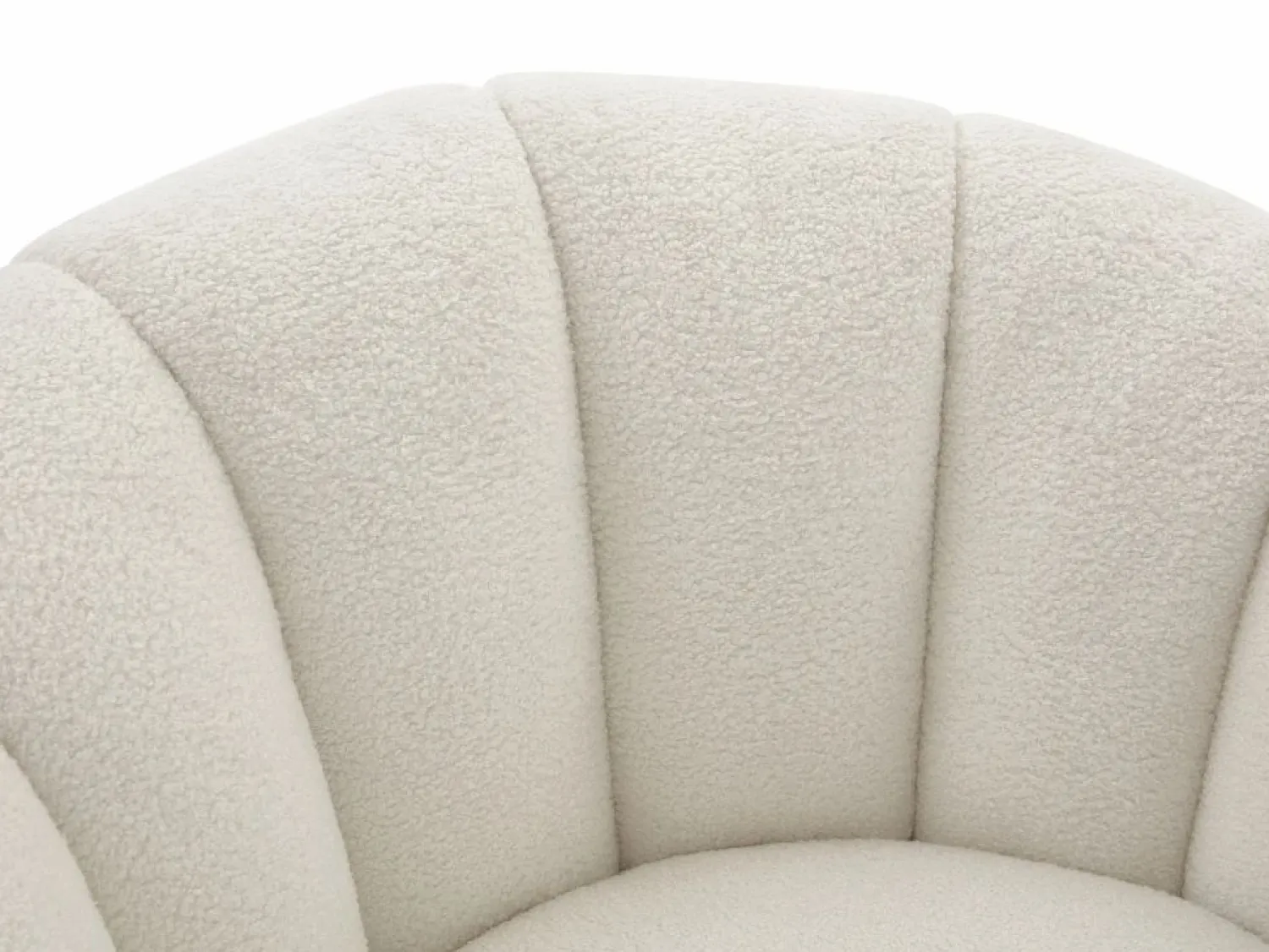 New Vente-unique Sillón concha giratorio en tela bouclé color COSSATO Blanco