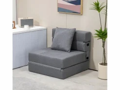 Best Sillón convertible 2 en 1 con función cama, espuma, oscuro (70x70x61cm) Gris
