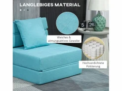 Discount Sillón convertible 2 en 1 con función cama, espuma, (70x70x61cm) Azul