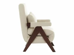 Hot Hauss Spole Sillón convertible 3 en 1 con soporte lumbar y respaldo regulable en 6 posiciones, + madera oscura Beige